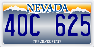 NV license plate 40C625