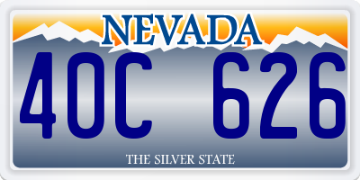 NV license plate 40C626