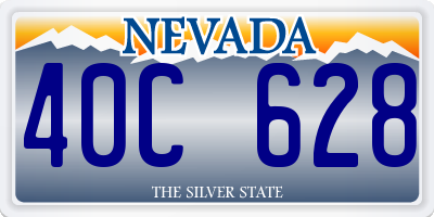 NV license plate 40C628