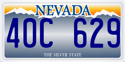 NV license plate 40C629