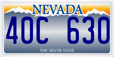 NV license plate 40C630