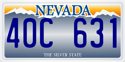 NV license plate 40C631