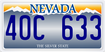 NV license plate 40C633