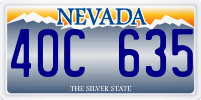 NV license plate 40C635