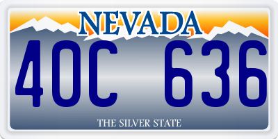 NV license plate 40C636