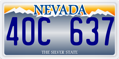 NV license plate 40C637