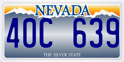 NV license plate 40C639
