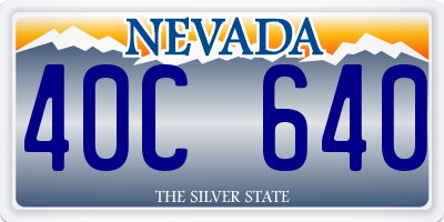 NV license plate 40C640