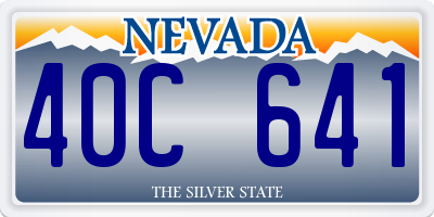 NV license plate 40C641