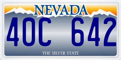 NV license plate 40C642