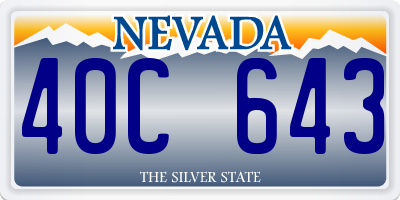 NV license plate 40C643