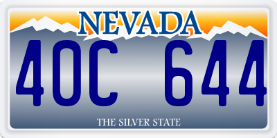 NV license plate 40C644