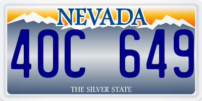 NV license plate 40C649