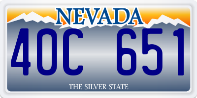 NV license plate 40C651