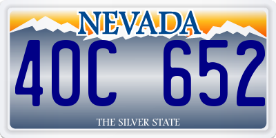 NV license plate 40C652
