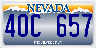 NV license plate 40C657