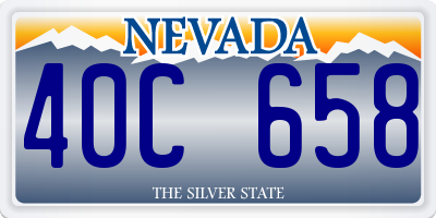 NV license plate 40C658