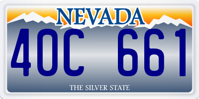 NV license plate 40C661