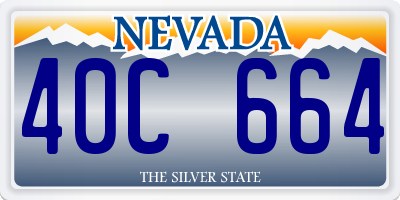 NV license plate 40C664