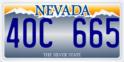 NV license plate 40C665