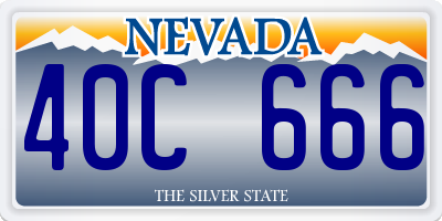 NV license plate 40C666