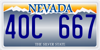 NV license plate 40C667