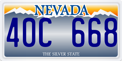 NV license plate 40C668