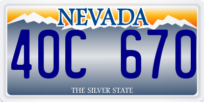 NV license plate 40C670