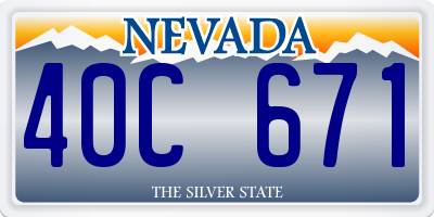 NV license plate 40C671