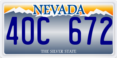 NV license plate 40C672