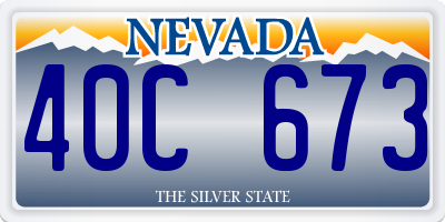 NV license plate 40C673