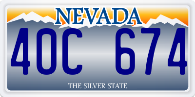 NV license plate 40C674