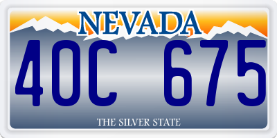 NV license plate 40C675