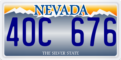 NV license plate 40C676