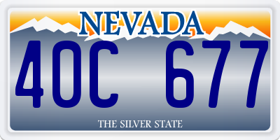 NV license plate 40C677