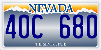NV license plate 40C680