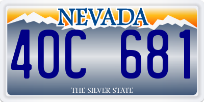 NV license plate 40C681