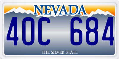 NV license plate 40C684