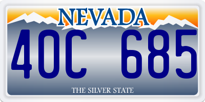 NV license plate 40C685