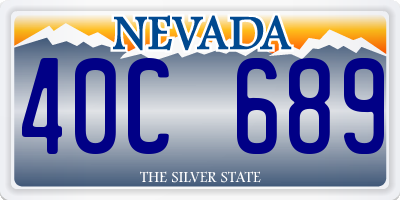 NV license plate 40C689
