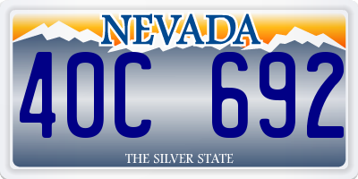 NV license plate 40C692