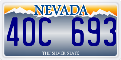 NV license plate 40C693