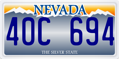 NV license plate 40C694