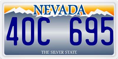 NV license plate 40C695