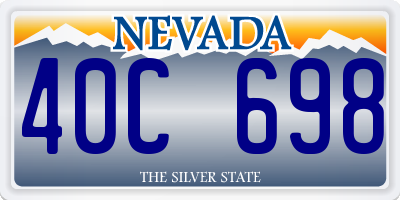 NV license plate 40C698