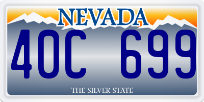 NV license plate 40C699