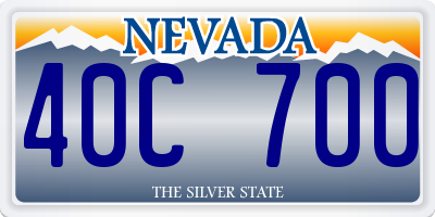 NV license plate 40C700