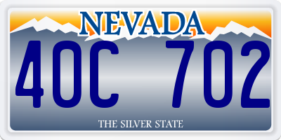 NV license plate 40C702