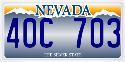 NV license plate 40C703