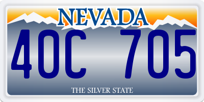 NV license plate 40C705